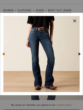 ARIAT NWOT Boot Cut Dark Blue Women's Jeans